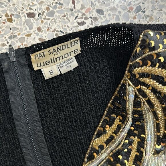 Pat Sandler  Wellmore Saks Fifth Ave knitting sweater beaded embellished dress 8 - Picture 8 of 9